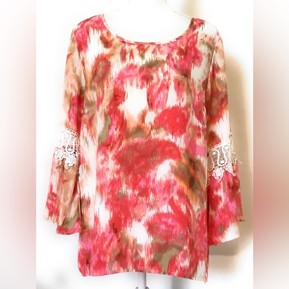 Zac & Rachel blouse/tunic, Sz large, multicolor, gently worn - Picture 2 of 5